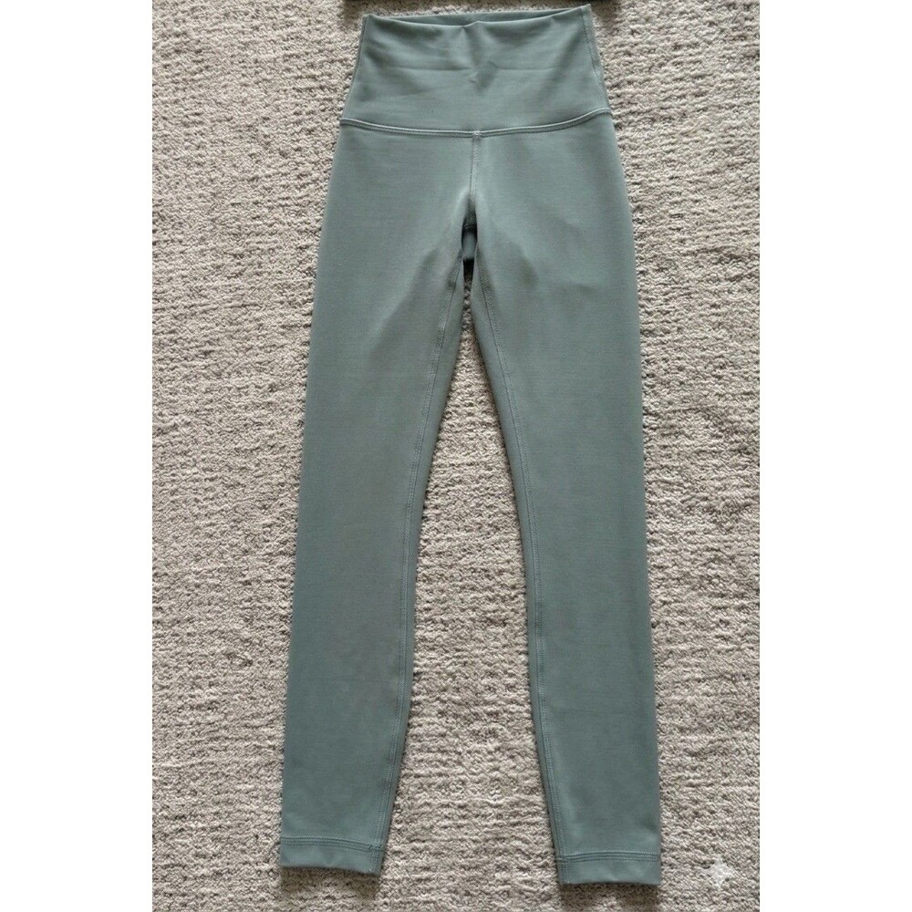 Lululemon Wunder Train High Rise Sz 2 Leggings Excellent Crater Blue Green